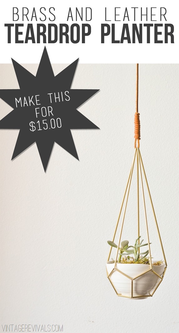 DIY Brass and leather teardrop planter DIY Brass and leather teardrop planter