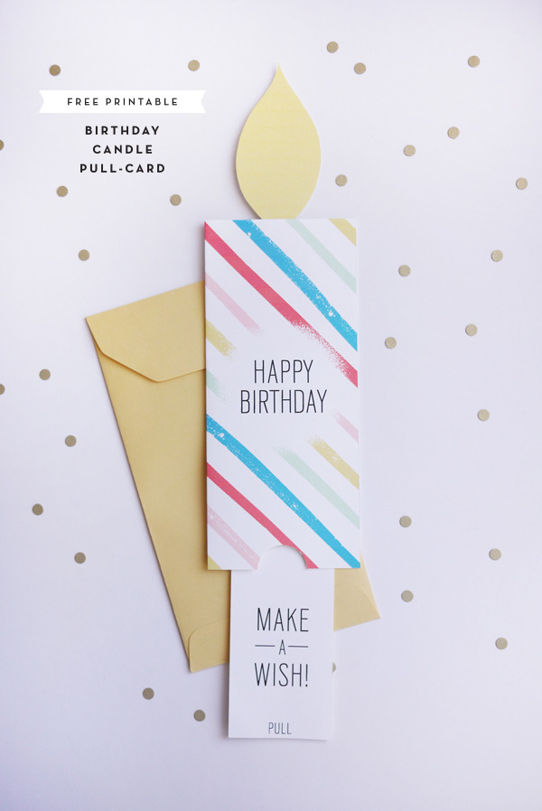 Printable birthday pull card