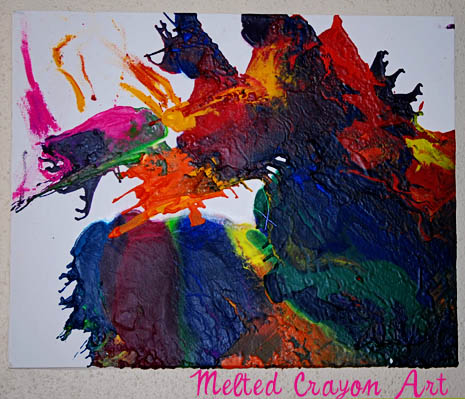 Sun melted crayon art Sun melted crayon art