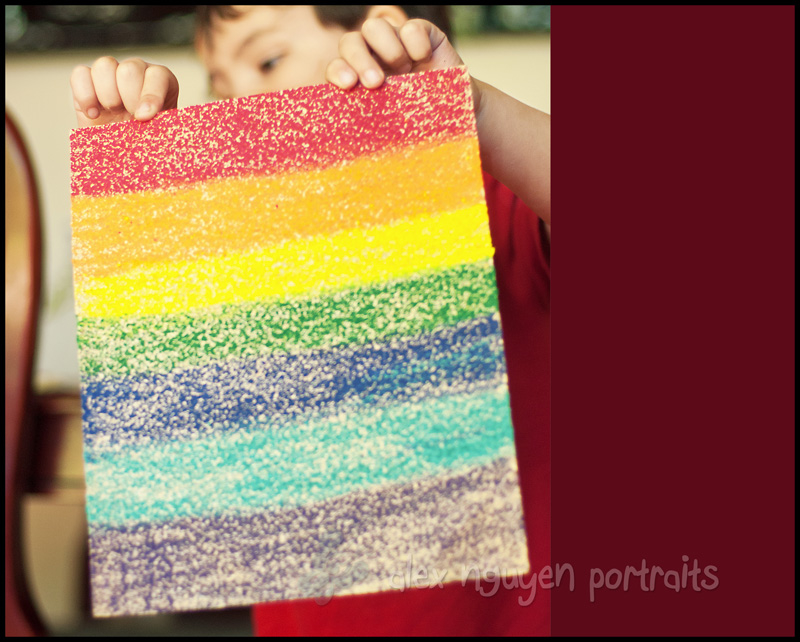 Sandpaper rainbow art