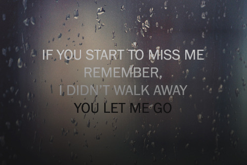 You let me go You let me go