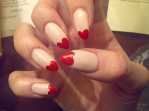 Heart tipped nails