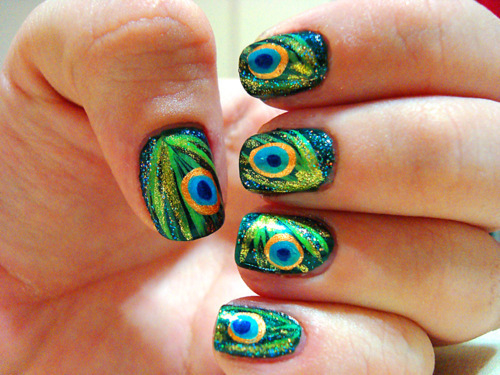 Peacock nails