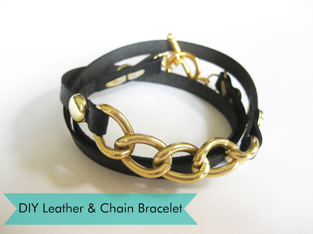 DIY Leather and Chain Bracelet DIY Leather and Chain Bracelet