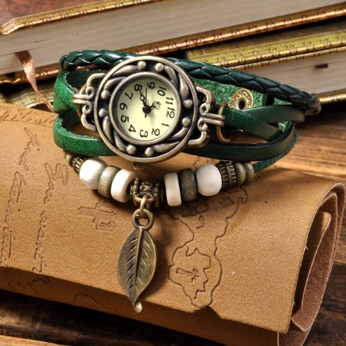 WAWO Quartz Fashion Wrap Around Leather Bracelet