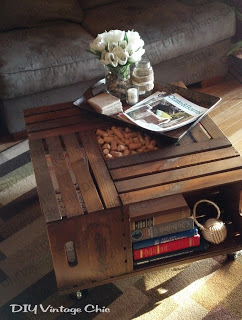 Vintage wine crate coffee table Vintage wine crate coffee table