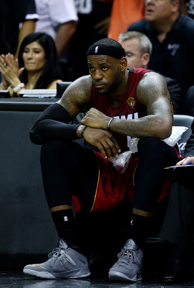 Lebron James of the Miami Heat awaiting Substitution Lebron James of the Miami Heat awaiting Substitution