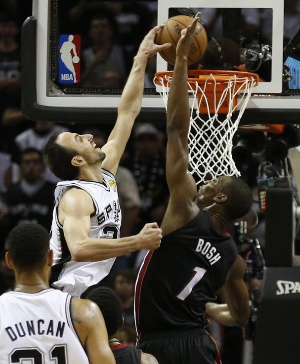 Manu Ginobili Gives Chris Bosh The business