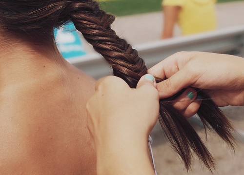 Brown fishtail braid