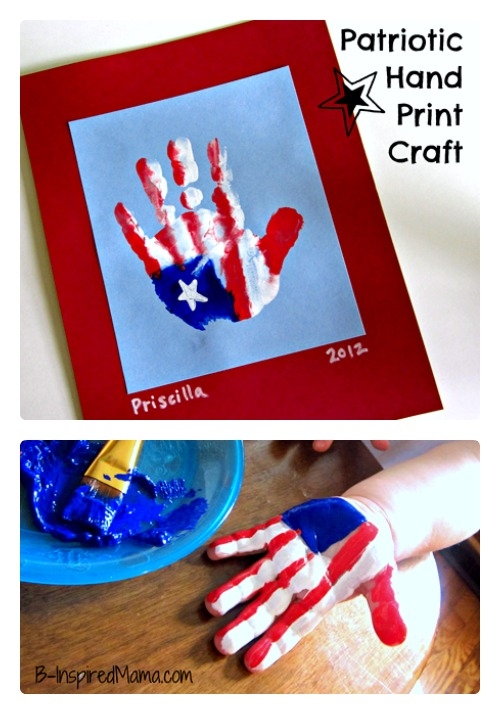 Patriotic handprint craft Patriotic handprint craft