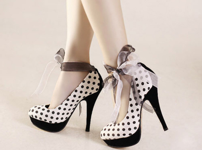 Polka dot heels Polka dot heels