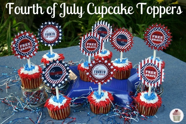 Fourth of July Cupcake Toppers Fourth of July Cupcake Toppers