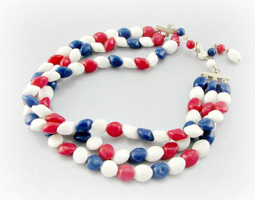 Red white and blue necklace