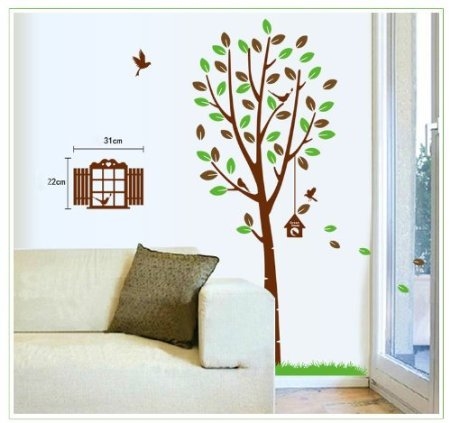 Bird cage and Tree Decal decor for toddlers and children Bird cage and Tree Decal decor for toddlers and children
