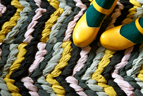 Friendship bracelet chevron rug
