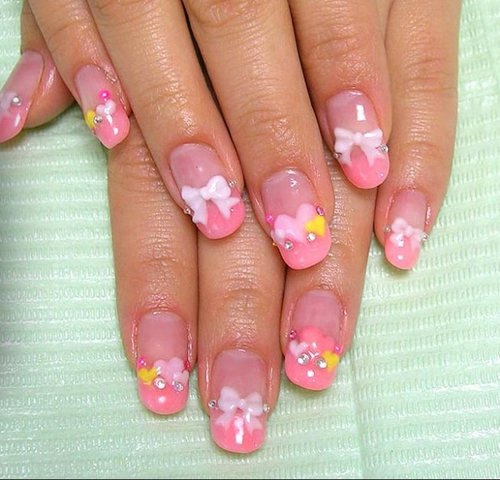 Cute bow nails Cute bow nails