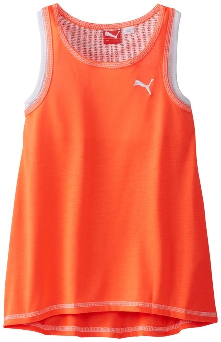 PUMA PUMA Girls 7-16 Heathered Twofer Tank PUMA PUMA Girls 7-16 Heathered Twofer Tank