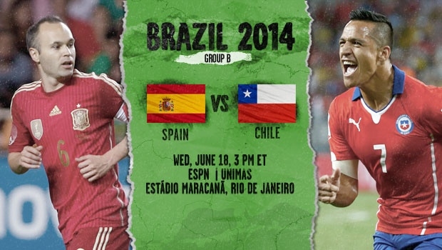 Chile vs Spain Brasil 2014 