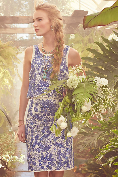 Embroidered Bleuet Midi Top