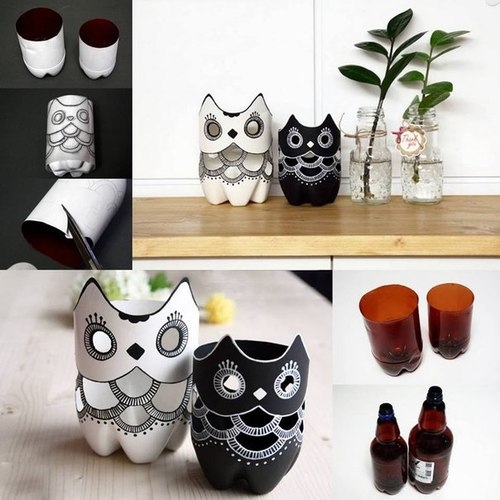 DIY Owl Bottles