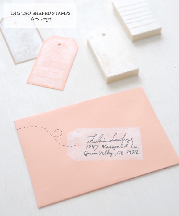 DIY Tag Shaped Stamps Two Ways