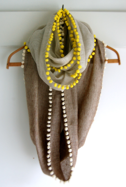 Long pom pom cowl