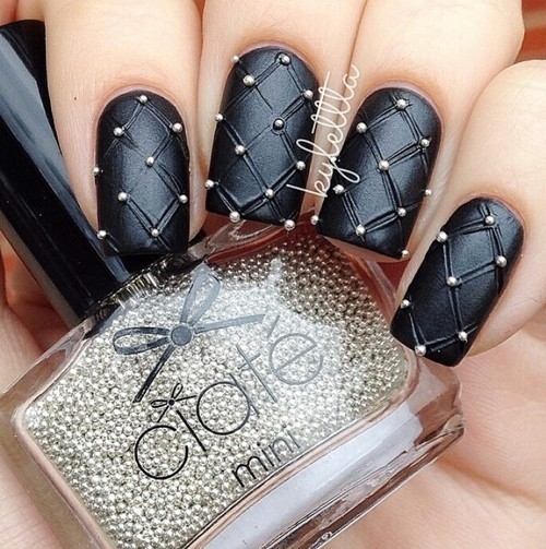 Black studded nails Black studded nails