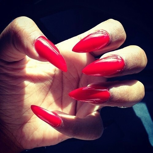 Red stiletto nails
