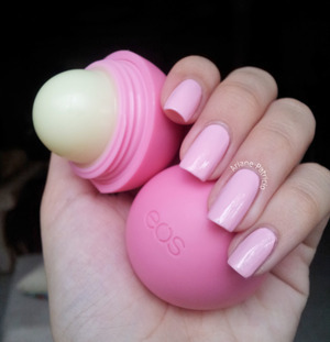 Pink nails and eos lip balm