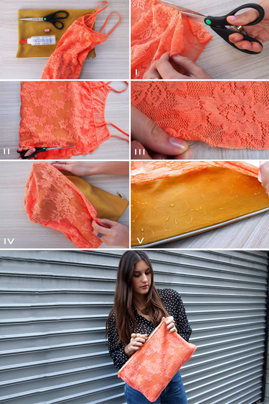 DIY Neon Lace Clutch DIY Neon Lace Clutch