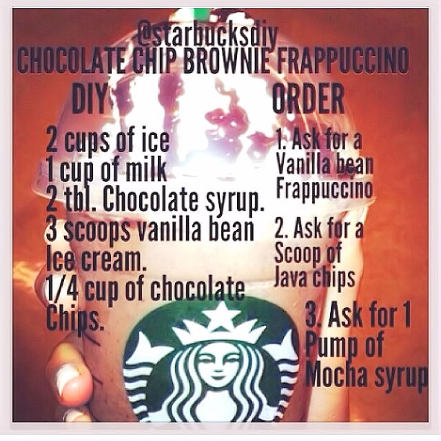DIY Chocolate Chip Brownie Frappuccino