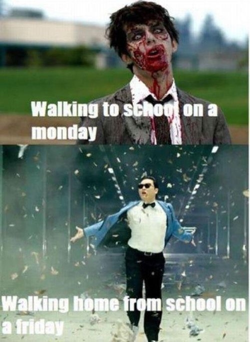 Walking home from school on a friday Walking home from school on a friday
