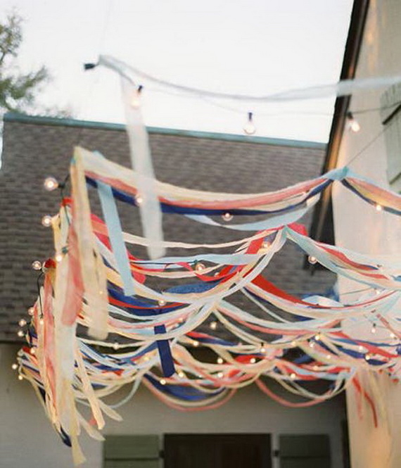 Red, White & Blue Crepe Paper with Lights