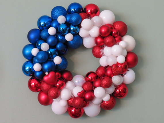 Red, White & Blue Ball Wreath Red, White & Blue Ball Wreath