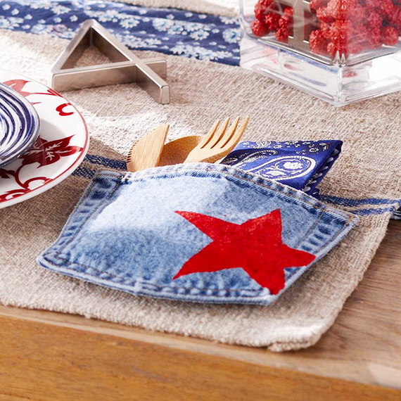 Blue Denim Pocket Untincil Holder