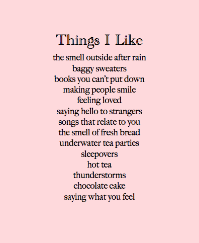 Things I like Things I like