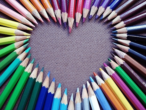 Heart from colored pencils Heart from colored pencils