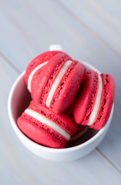 Red macaroons Red macaroons