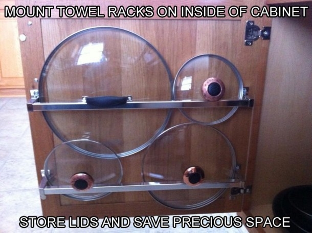 DIY Towel Racks into Cabinets DIY Towel Racks into Cabinets
