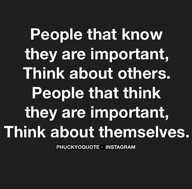 People that Know They Are Important