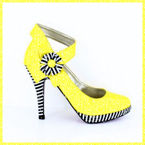 Yellow & Black Pumps