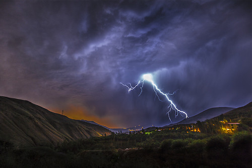 Blue bolt of lightning