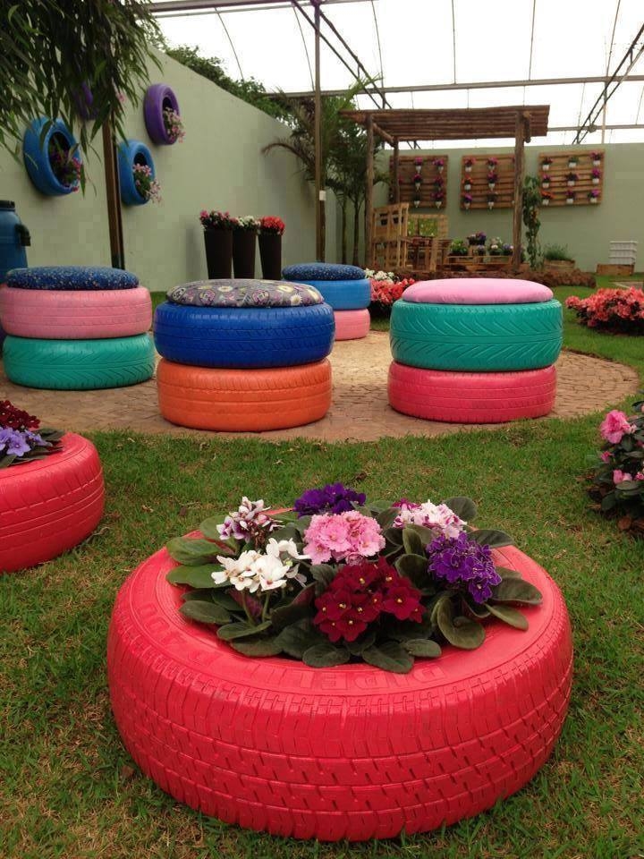 Discarded Tires Upcycled into Garden 