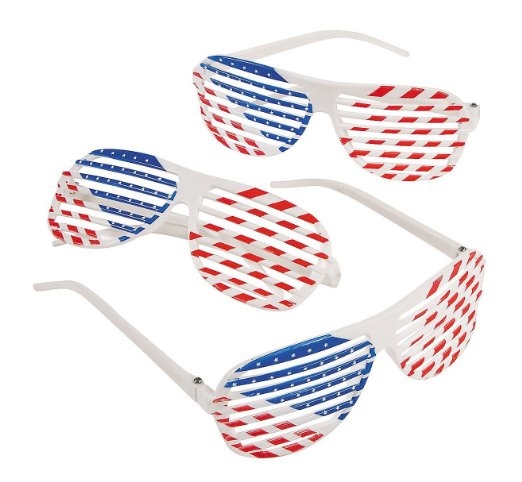 Patriotic Shutter Shades Glasses (1 dozen)