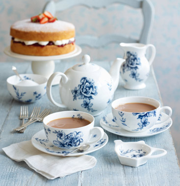 Blue & White Tea Set