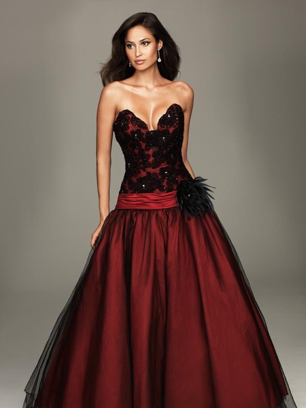 Dark Red Strapless Formal Gown Dark Red Strapless Formal Gown