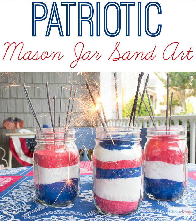 Patriotic Mason Jar Sand Srt