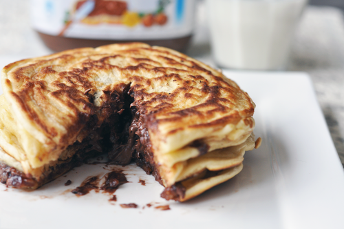 Chocolate filled pancakes