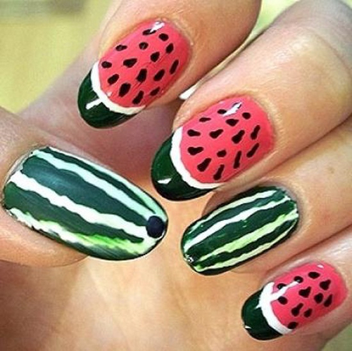 Watermelon nails