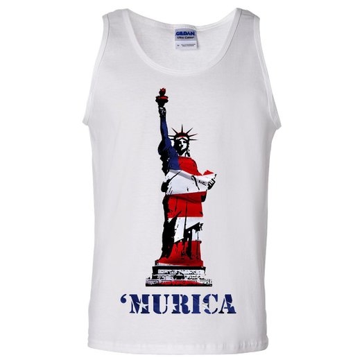Merica American Flag Statue of Liberty Tank Top